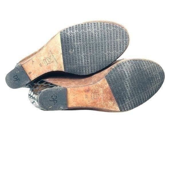 Donald J Pliner NENY CS94 Sleek Pump Suede Leather Croc Embossed Wedge EUC Size - Thumbnail 6