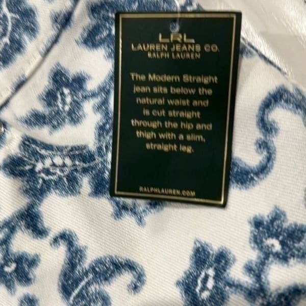 LAUREN RALPH LAUREN Indigo Multi Floral Modern Straight Ankle Cropped Denim Jean - Thumbnail 7