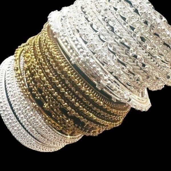 BULK LOT SILVER & GOLD TONE BANGLE BRACELETS Jewelry 19 Total Bracelets Wearable - Thumbnail 5