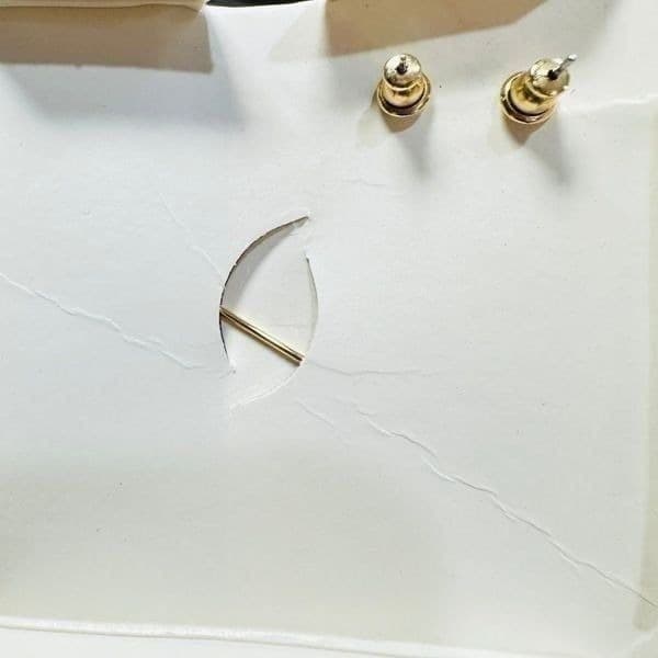 RICHELIEU NEW IN BOX Vintage Goldtone Curved Bar Pearl Brooch Earring Set Deadst - Thumbnail 6