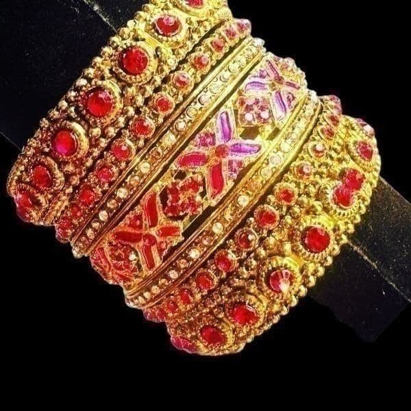 7x BULK LOT PINK & GOLD TONE COLORFUL BANGLE BRACELET Jewelry Rhinestone Wearabl - Thumbnail 5