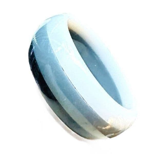 BAKELITE CATELIN 1940s Art Deco Bangle Bracelet Vintage Laminated Black Gray Bak - Thumbnail 2