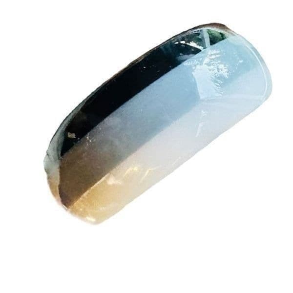 BAKELITE CATELIN 1940s Art Deco Bangle Bracelet Vintage Laminated Black Gray Bak - Thumbnail 5