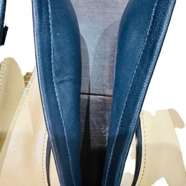 TALBOTS NWOT Navy Blue Leather Ryan Becca Penny Loafer Flats Shoes $119 Retail S - Thumbnail 3
