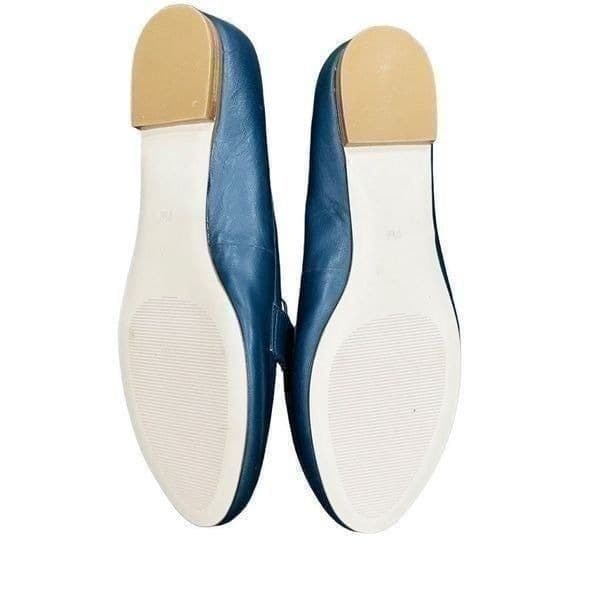 TALBOTS NWOT Navy Blue Leather Ryan Becca Penny Loafer Flats Shoes $119 Retail S - Thumbnail 7