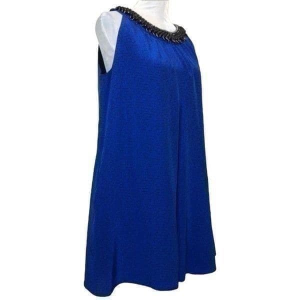 GRYPHON x ANTHROPOLOGIE 100% Silk A-line Dress Beaded Neckline Fully Lined Size - Image 1