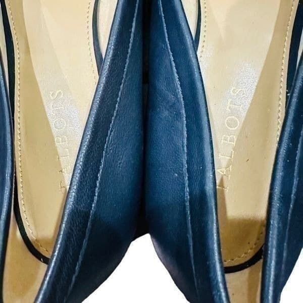 TALBOTS NWOT Navy Blue Leather Ryan Becca Penny Loafer Flats Shoes $119 Retail S - Thumbnail 5