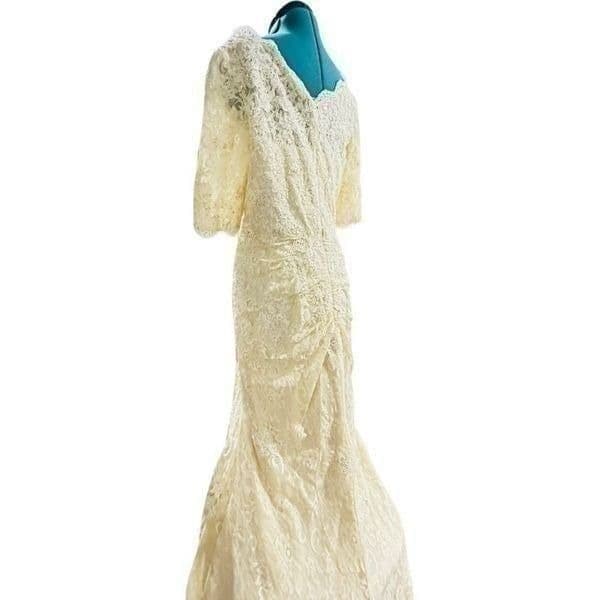 MADELINE GARDNER WEDDING DRESS MGNY BY MORILEE Allover Stretch Lace Crystal Cavi - Thumbnail 10