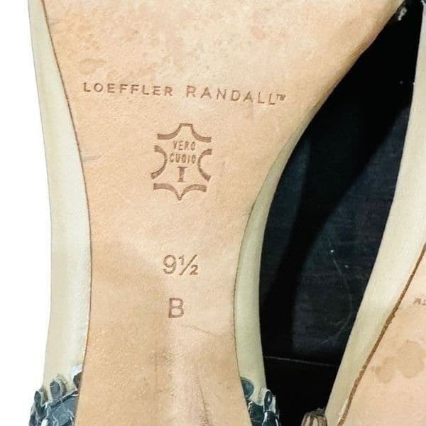 LOEFFLER RANDALL EUC Leora Leather Embossed d'Orsay Sandal High Heel Shoes Snake - Thumbnail 5