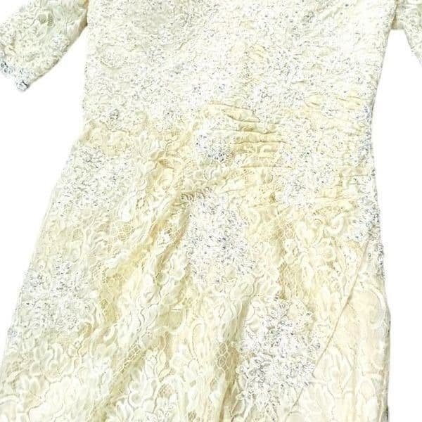 MADELINE GARDNER WEDDING DRESS MGNY BY MORILEE Allover Stretch Lace Crystal Cavi - Thumbnail 12