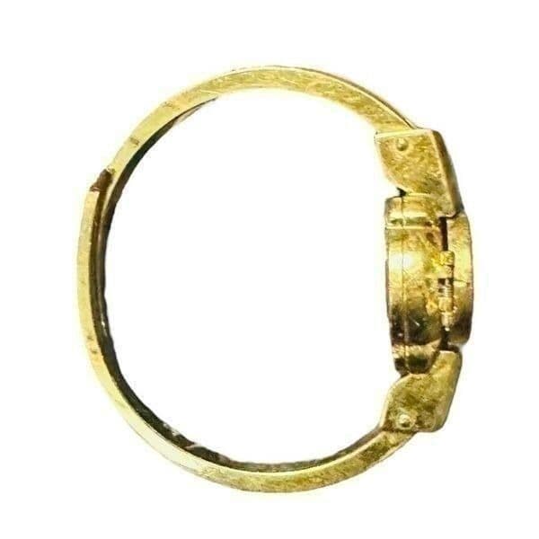 GRUEN Gosen Swiss Vintage Gold Plated Enamel Fleur De Lis Mechanical Manual Wind - Thumbnail 10