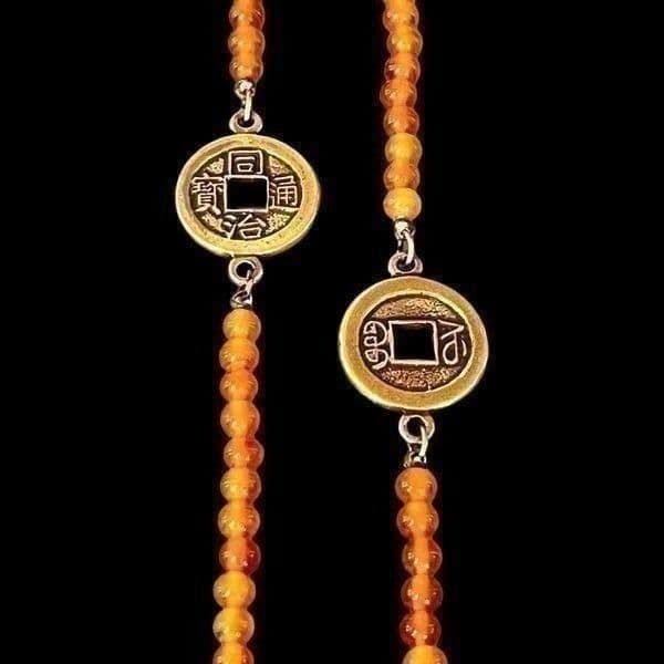 Vintage Anne Klein for Accessocraft Orange and Goldtone Necklace - Thumbnail 4