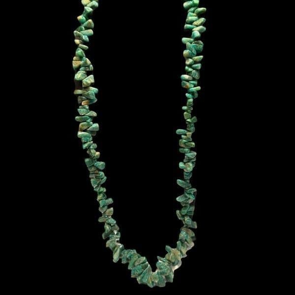 AMAZONITE Vintage Gemstone Long Green Blue Genuine Stone Necklace Similar to Tur - Thumbnail 8