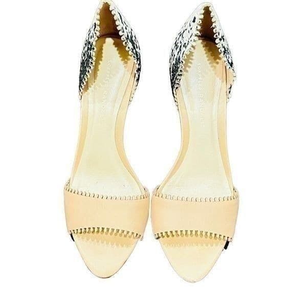 LOEFFLER RANDALL EUC Leora Leather Embossed d'Orsay Sandal High Heel Shoes Snake - Thumbnail 2