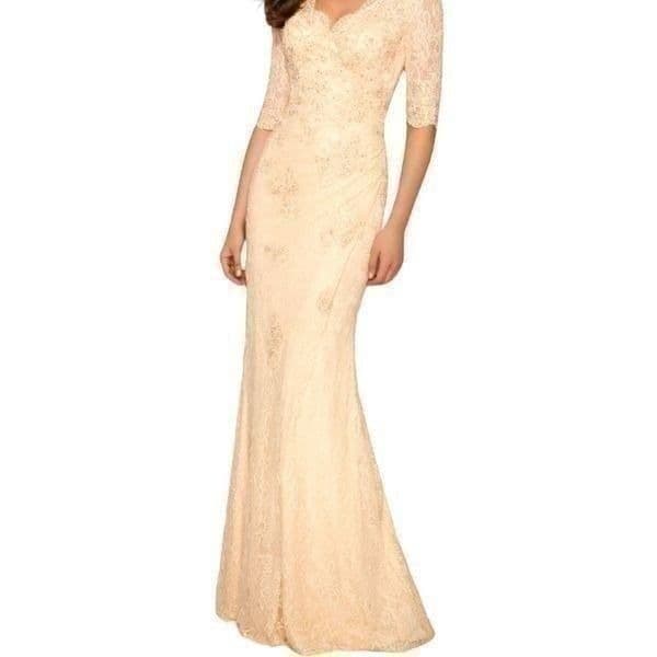 MADELINE GARDNER WEDDING DRESS MGNY BY MORILEE Allover Stretch Lace Crystal Cavi - Image 1