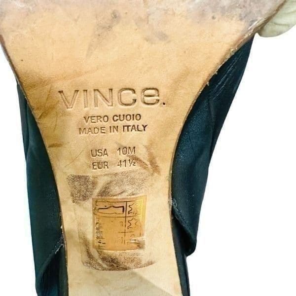 VINCE Joanna Leather Ankle Strap Wrap Cutout Block High Heel Booties Moto Shoes - Thumbnail 2