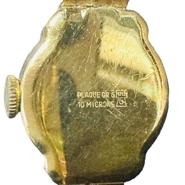 GRUEN Gosen Swiss Vintage Gold Plated Enamel Fleur De Lis Mechanical Manual Wind - Thumbnail 9