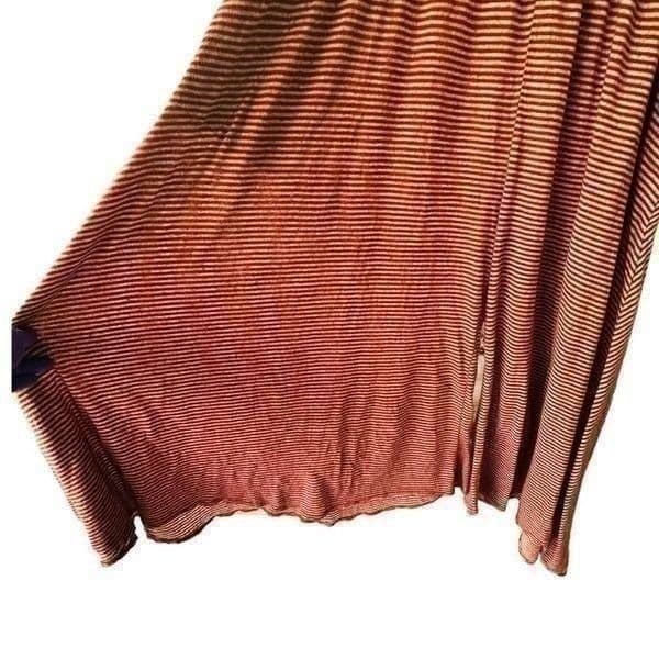 FREE PEOPLE BEACH Striped Linen Cotton Blend Super Comfy Wide Leg Palazzo Pant W - Thumbnail 4