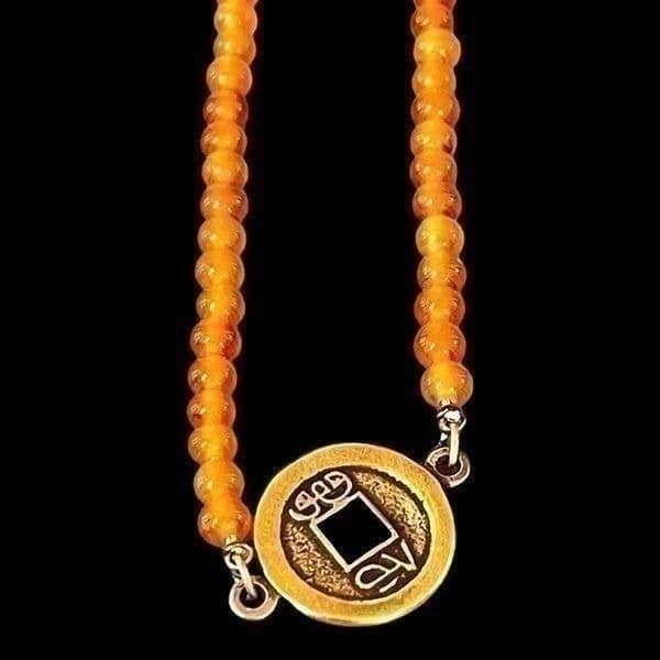 Vintage Anne Klein for Accessocraft Orange and Goldtone Necklace - Thumbnail 5