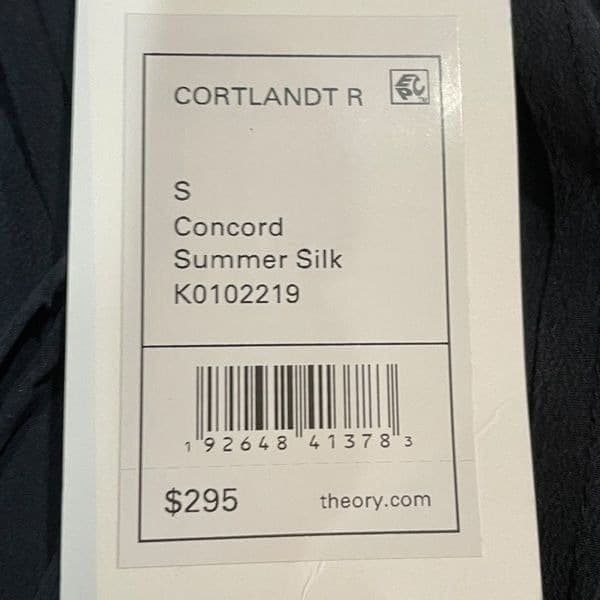 THEORY Navy Blue Silk Cortlandt Concord Summer Silk Size Small $295 Retail - Thumbnail 3