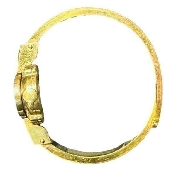 GRUEN Gosen Swiss Vintage Gold Plated Enamel Fleur De Lis Mechanical Manual Wind - Thumbnail 12