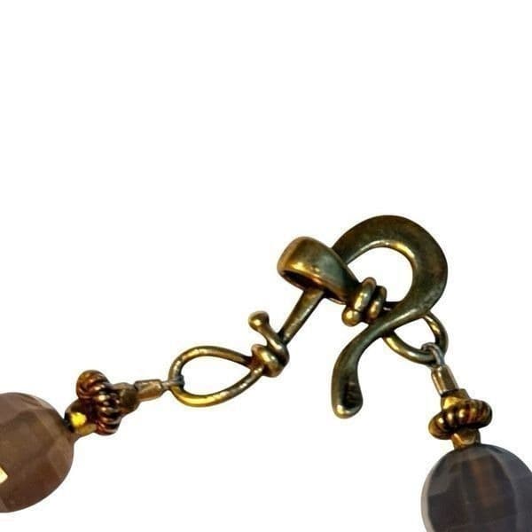 Artisan Agate & Chalcedony Pendant Necklace Handcrafted Gemstone Glass Bead Stat - Thumbnail 6