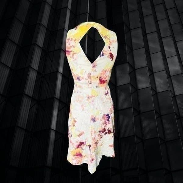 Anthropologie Hunter Bell New York Kukka Tea Abstract Dress Lined w/ Cut Out Bac - Thumbnail 4
