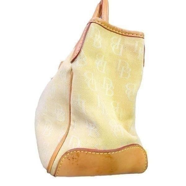 DOONEY & BOURKE Vintage Yellow Monogram Y2K Canvas Leather Made In the USA Satch - Thumbnail 3