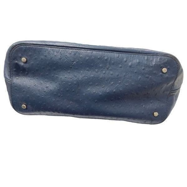 KATE SPADE Navy Blue Large Ostrich Embossed Leather Tote Bag Purse EUC - Thumbnail 8