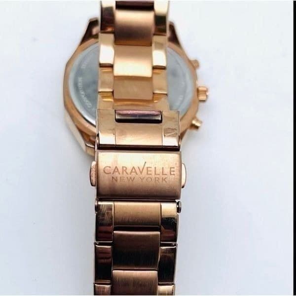 Caravelle Womens Rose Gold Finish Chronograph Watch - Thumbnail 6