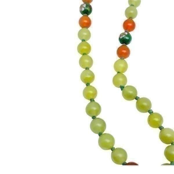 Genuine Chinese Jade Cloisonné Sterling Silver Hand Knotted Silk Cord Necklace - Thumbnail 2