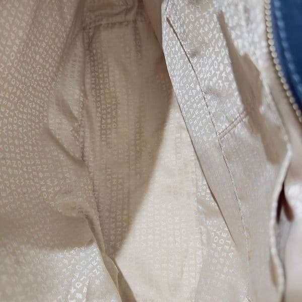 KATE SPADE Navy Blue Large Ostrich Embossed Leather Tote Bag Purse EUC - Thumbnail 3