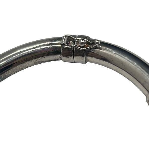 Vintage Milor Italy Sterling Silver and Purple Enamel Bangle Bracelet - Thumbnail 3