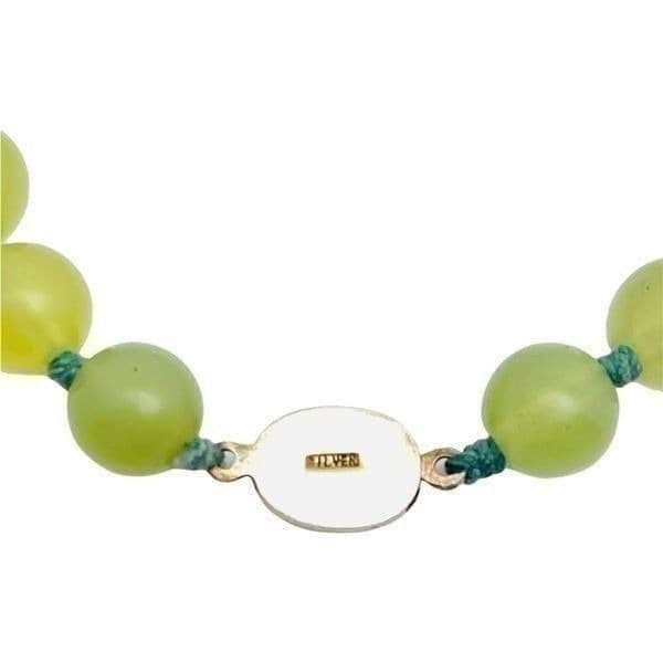 Genuine Chinese Jade Cloisonné Sterling Silver Hand Knotted Silk Cord Necklace - Thumbnail 7
