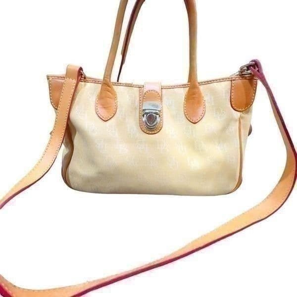 DOONEY & BOURKE Vintage Yellow Monogram Y2K Canvas Leather Made In the USA Satch - Thumbnail 6