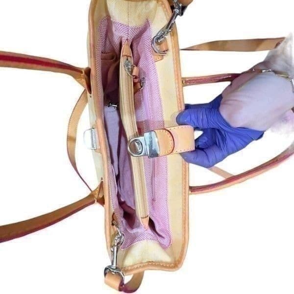 DOONEY & BOURKE Vintage Yellow Monogram Y2K Canvas Leather Made In the USA Satch - Thumbnail 8