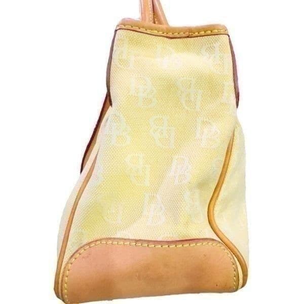 DOONEY & BOURKE Vintage Yellow Monogram Y2K Canvas Leather Made In the USA Satch - Thumbnail 5