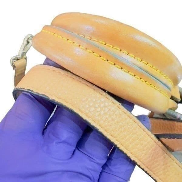 DOONEY & BOURKE Vintage Yellow Monogram Y2K Canvas Leather Made In the USA Satch - Thumbnail 7