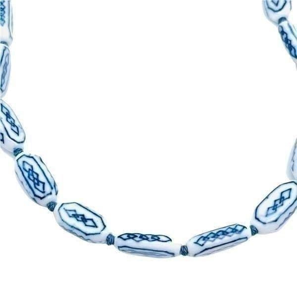 Antique Chinese Porcelain Silver Necklace on Double Hand Knotted Silk - Thumbnail 4