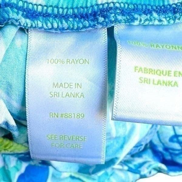 LILLY PULITZER Bright Blue Green White Colorful Ocean Pull On Drawstring Shorts - Thumbnail 4