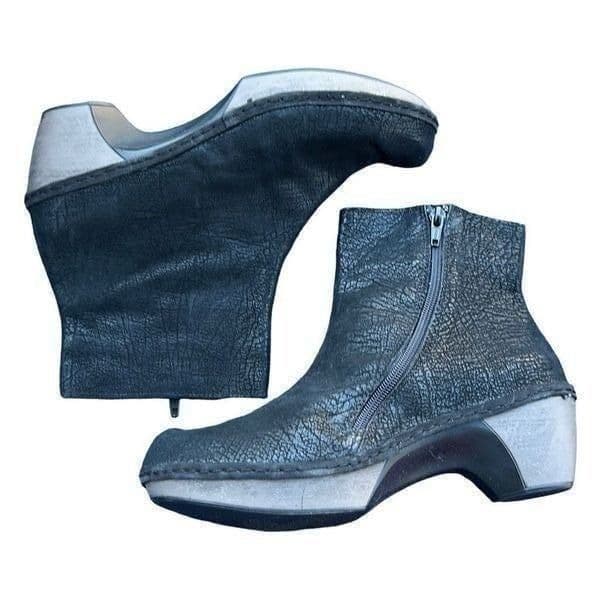 NAOT Almeria Black Crackle Leather Voyage Collection Ankle Bootie Boots Shoes Si - Image 1