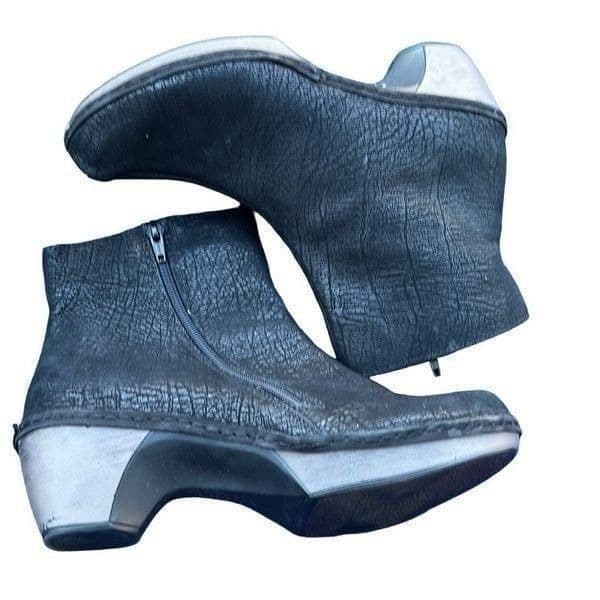 NAOT Almeria Black Crackle Leather Voyage Collection Ankle Bootie Boots Shoes Si - Thumbnail 3