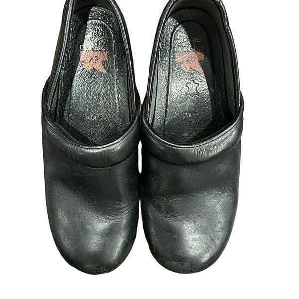 DANSKO XP Professional Black Leather Clog Slip On Shoes Size 38 (7.5-8) - Thumbnail 2