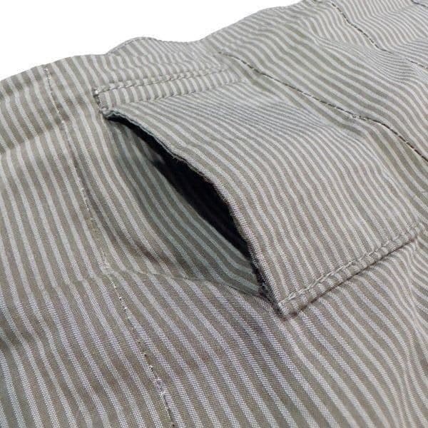 GUNEX Made In Italy High Waist Faux Front Pocket Pinstripe Skirt With Belt Loops - Thumbnail 5