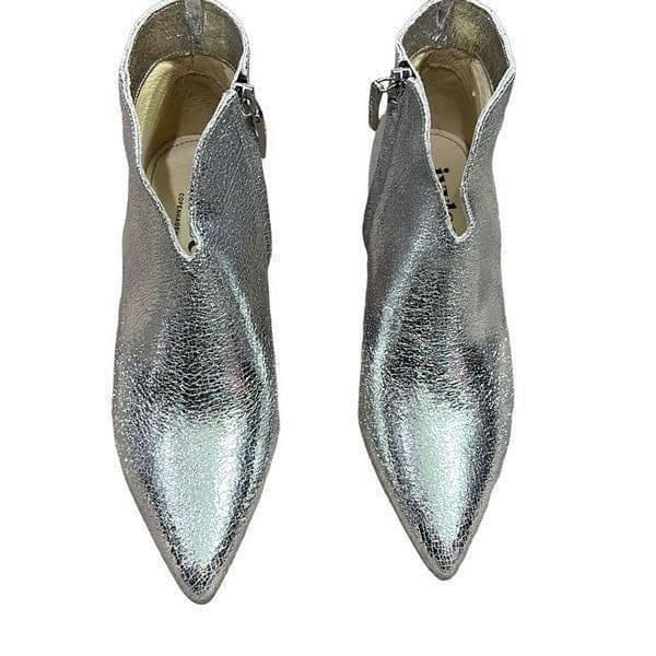 IVYLEE COPENHAGEN Vivian Silver Metallic Ankle Booties Size 36 (US 5) $369 Retai - Thumbnail 4