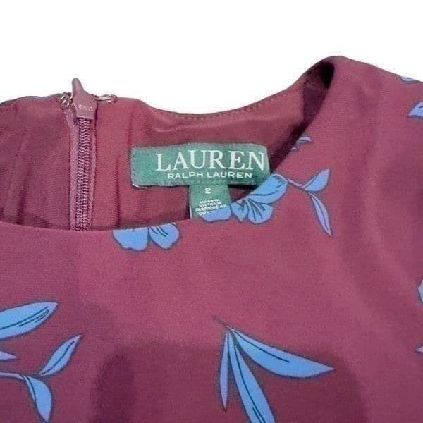 RALPH LAUREN LRL Almonte ABBI Jersey Dress Passion Plum Purple Blue Floral Dress - Thumbnail 4