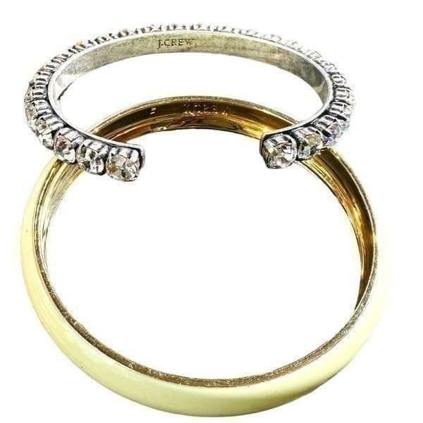J. CREW SET OF 2 Beautiful Rhinestone Gold Plated Cuffed with Seamless Bracelets - Thumbnail 5