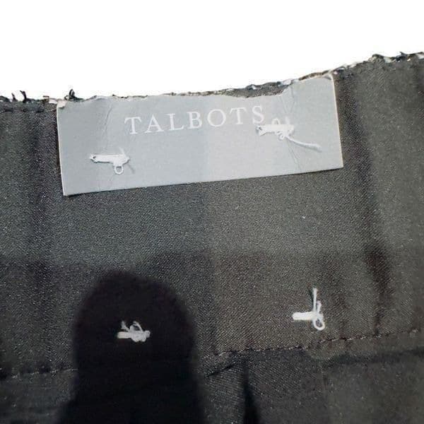 TALBOTS *NWT* Hampshire Ankle Pant Trouser Slacks Silver Black Metallic Detail P - Thumbnail 4