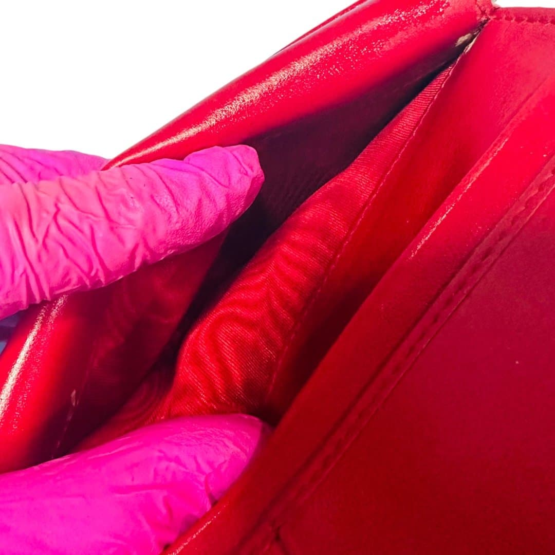 PRADA Red Goldtone Luxury Ostrich Leather Wallet Cardholder w/ COA ~ RARE - Thumbnail 4