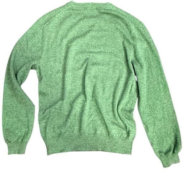 ALAN FLUSSER 100% Pure Cashmere Crewneck Sweater Green Men’s Classic Soft Luxury - Thumbnail 3